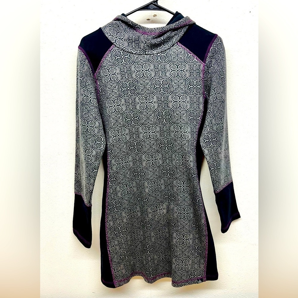 PrAna Women's Organic Cotton Roma Hooded Gray Size S Tunic Dress